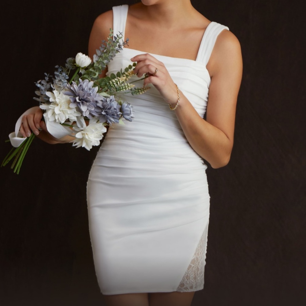 new white mini dress